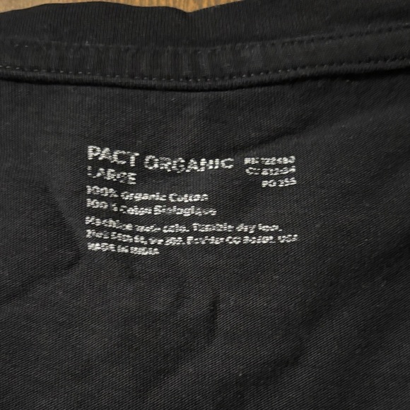 Pact Organic Cotton Softspun Scoop Neck Tee Classic Black Size Large - Picture 2 of 5